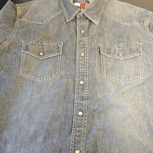 Tommy Hilfiger Light Blue Denim Western-Style Button-Down Shirt